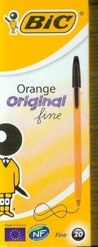 Ручки BIC Traditional Оранжевый Fine ЧЕРНЫЕ 20 шт.