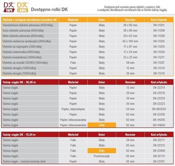 Brother DK-11209 DK11209 Этикетки бумажные 29мм*62мм 800шт.