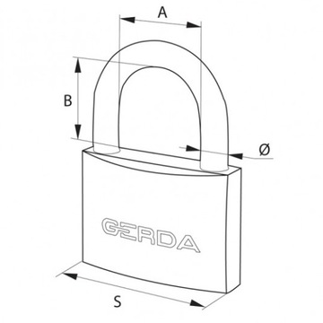 ЧУГУННЫЙ НАВЕСНОЙ ЗАМОК GERDA KZZS 75 С ЗАЩЕЛКОЙ 75 мм