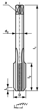 UNC метчики 3/8-16 дюймов 3c ручной HSS DIN 352