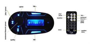 Автомобильный FM-передатчик MP3 USB SD AUX вход