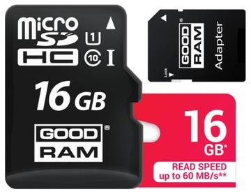 КАРТА ПАМЯТИ GOODRAM MICRO SD 16 ГБ КЛАСС 10 UHS