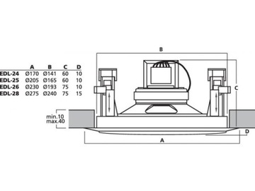 Monacor EDL-28 - Потолочный громкоговоритель 100В 275мм 10Вт