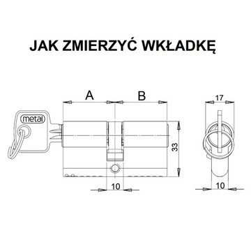 wkładka Metal klasa A 41/46 system jednego klucza