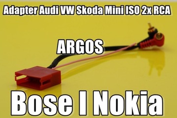 Адаптер Audi VW Skoda Mini ISO 2x RCA BOSE NOKIA