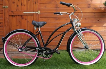 Женский велосипед Beach Cruiser 26 LADY SPRINGER черный шестерни розовый ROYALBI