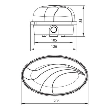 Puma Oval D.3189M IP65 Потолочный светильник Pawbol