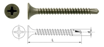 wkręty do METALU SAMOWIERCĄCE CZARNE 3,5X35 1000sz
