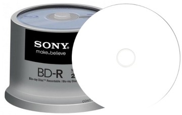 Диски SONY BD-R BLU-RAY 25 ГБ, 6 шт., 50 шт., для печати