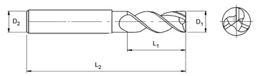 Фреза VHM для ALUMINIUM Heavy Cut 2,5 мм, хвостовик 4 мм