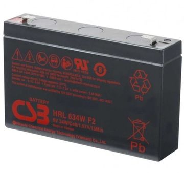 Żelowy akumulator CSB HRL634WF2 6V 9Ah UPS APC