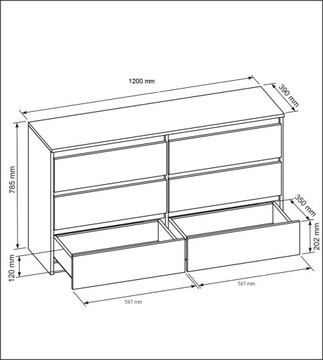 POJEMNA KOMODA 6 SZUFLAD 120 CM OD PRODUCENTA!