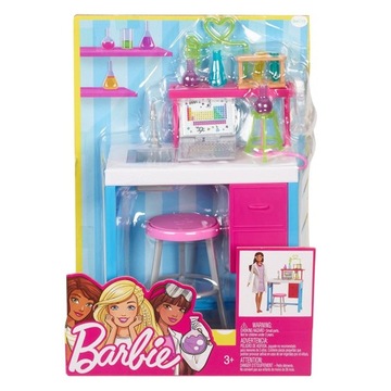 BARBIE MEBELKI PRACOWNIA NAUKOWA Mattel FJB28 24H