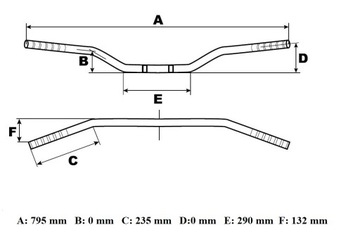 TRW MCL123SS Dragbar Medium, стальной руль диаметром 1 дюйм