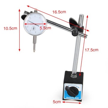 CZUJNIK ZEGAROWY STATYW MAGNETYCZNY 0-10 KOŃCÓWKI SPRAWDZANIA BICIA TARCZ