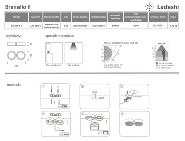 Ledeshi Branello II LED 8W lampa natynkowa -design