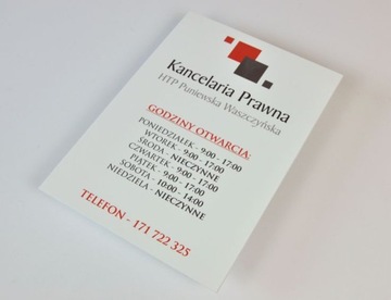 tablica szyld A4 druk UV płyta PCV 3mm tabliczka informacyjna z logo