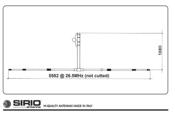 SIRIO SD-27 ДИПОЛЬНАЯ 1/2-волновая базовая антенна 26,5-30