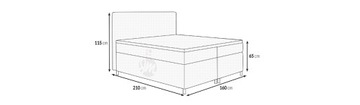 Континентальная кровать ZETA с вместимостью 160X200 Вариант А3