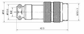 Wtyk + gniazdo mikrofonowe CB 2 pin na kabel (4364