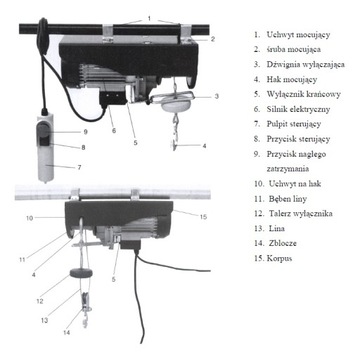 WCIĄGARKA WYCIĄGARKA ELEKTRYCZNA 300 600 KG MAGNUM Z LINĄ 20M