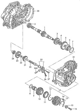 Шестерня заднего хода 02A311531Q VW группа 20 z.