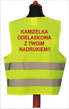 KAMIZELKA ODBLASKOWA reklamowa z nadrukiem LOGO