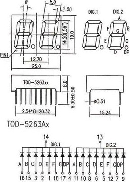 ART Nowe LED 2 CYFRY 0,56