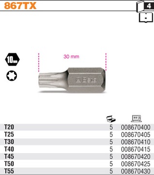 TORX BETA END 867TX/30 T30 ПРИВОД 10 ММ