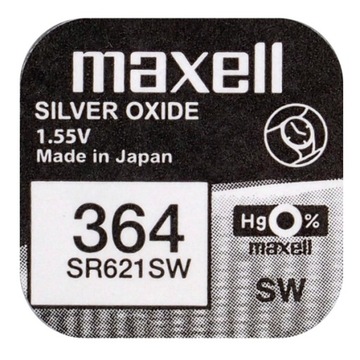 Серебряный аккумулятор для часов Maxell 364 / SR621SW