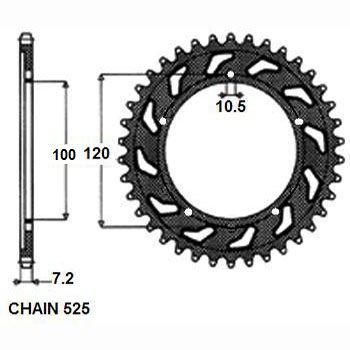 КОМПЛЕКТ ПРИВОДА ZVMX SUNSTAR APRILIA RSV1000 98-