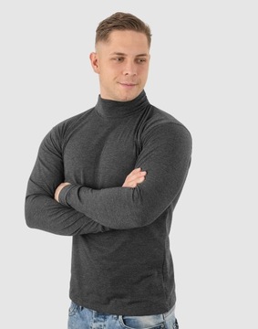 Elegancki Sweter Golf Męski Golfy WXM XXL antracyt