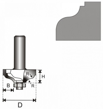 DEDRA 07F152C РЕЗКА ПО ДРЕВЕСИНЕ С ЗАГРУГЛЕНИЕМ T12