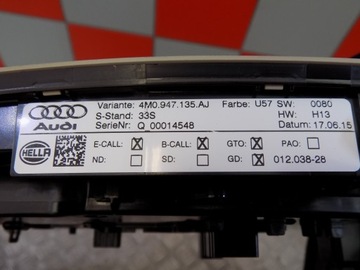 4M0947135AJ ПОДСВЕТКА ПАНЕЛИ ПОТОЛКА AUDI Q7