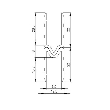 Aluminiowy profil zamykający wklęsły 6123F AH