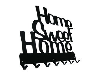 Вешалка с надписью Home Sweet Home, 40 см, металл, сталь