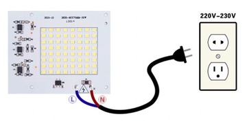 LED COB MODULE 100Вт SMD2835 холодный белый 230В