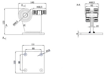 ТЕЛЕЖКА ДЛЯ ВОРОТ 3-РОЛИКОВАЯ ПРОФИЛЬ 80x80x5 300 кг