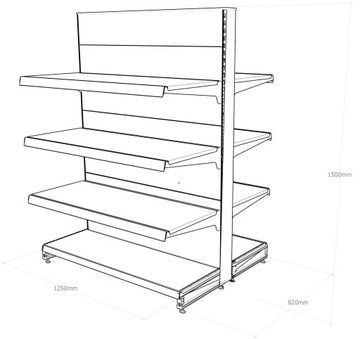 MAGO SHOP SHELF, металлическая гондола, 150/125/82