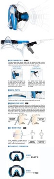 TUSA DIVING MASK для подводного плавания M1003 ELITE бирюзовый