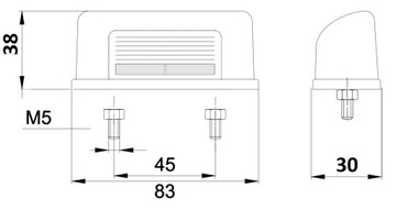 фото thumb №11, Лампа освещение номерного знака регистрационного 82x40x30mm