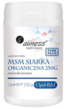 Czysta MSM SIARKA ORGANICZNA 1000mg MOCNA! Aliness