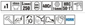 ДОЛОТО ДЛЯ ПЛИТКИ ИЗОГНУТОЕ 40х250 ММ SDS PLUS