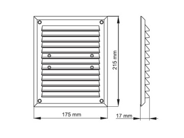 Вентиляционная решетка белая 175 х 215 мм MAXPOL