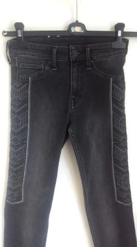 БРЮКИ H&M SKIN JEANS С ВЫШИВКОЙ XS 34