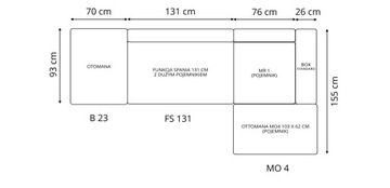 NAROŻNIK SOFA MASSIMO Z9 FUNKCJA SPANIA 4xPOJEMNIK