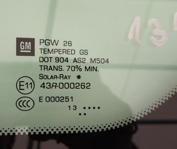 фото thumb №2, Скло скло лівий перед 2013 opel zafira c