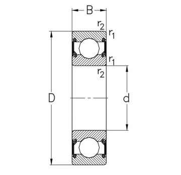 Шарикоподшипник 61807 = 6807 2RS2 NKE 35x47x7