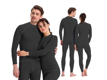 Теплое термоактивное спортивное термобелье из MERYNO WOOL XL, чёрное