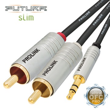 КАБЕЛЬ 2RCA mini JACK 3,5 PROLINK FUTURA SLIM 5м